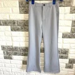 美品【C.O.L.Z.A 】コルザフレアパンツ ストレッチMグレーウエスト後ゴム