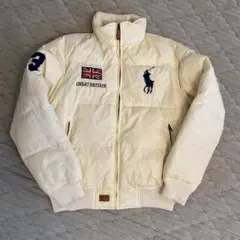 ラルフローレン　ダウンジャケット　白　アイボリー　Mサイズ