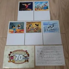 ディズニーキャラクター絵入りはがき 5枚セット (70th)