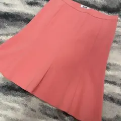 モスキーノ　タック入りフレアスカート　サーモンピンク　サイズLのサムネイル