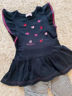 MezzoPiano メゾピアノ　フリルトップス　半袖　Tシャツ　120 黒