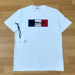 モンクレールタグ付☆ ワッペン プリント ホワイト ロゴ Tシャツ 4S474