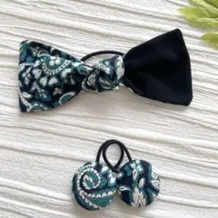 お買い得♡お揃い　コーデュロイリバティ大きなシングルリボンくるみボタン3個セット