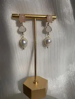 レディース　イヤリング　可愛い　天然　バロックパール 淡水パール バロック真珠