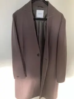 【STUDIOUS】強圧縮メルトンノーカラーコート　ロングコート