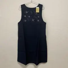 新品★シビラ★エプロン★スター刺繍★ネイビー ★シンプル★刺繍★星のサムネイル