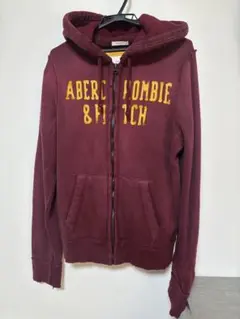 Abercrombie&Fitch ジップパーカー バーガンディ メンズ