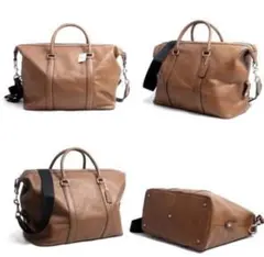 coach ブラウンレザーボストンバッグ