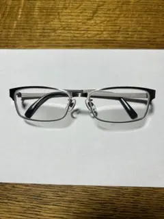 メタルフレーム シルバー 長方形メガネ