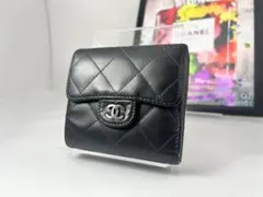 CHANEL⭐️シャネル⭐️三つ折り⭐️財布⭐️ マトラッセ⭐️ラムスキン⭐️Wホック
