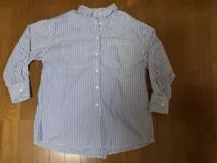 【INGNI】綿100% ストライプ柄オーバーサイズシャツ ブルー