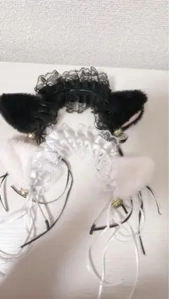 猫耳カチューシャ 黒と白
