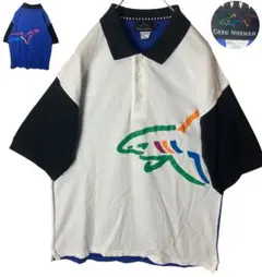 希少古着グレッグノーマン×リーボック サメビッグプリントポロシャツゆったりサイズのサムネイル