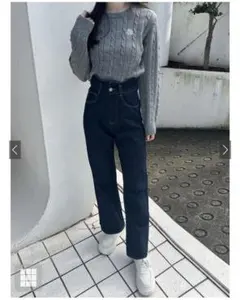 GRL ウエストウェーブデザインデニムパンツ