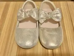 美品 リボン ゴールド フォーマルシューズ ストラップ 17cm
