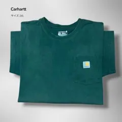 Carhartt 2XL-TALLビッグサイズ ポケットTシャツ モスグリーン