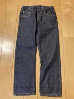 ダークブルーデニムストレートパンツ