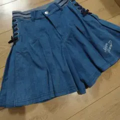 メゾピアノジュニア 160 プリーツデニムキュロット