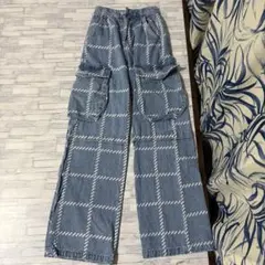 ワイドデニム　H&M ジーンズ　レディース　150 キッズ