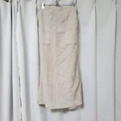 ルノンキュール　コーデュロイ　ロングスカート　ベージュ