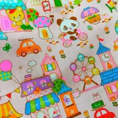 【廃盤】ときめきフレンズ　蛍光　くろすろ〜ど　シーチング生地　昭和レトロ