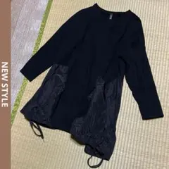 NEW STYLE レディース　秋冬　裏起毛　スウェットワンピース　長袖　黒