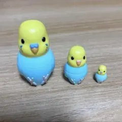 インコのマトリーショカ　（イエロー×ライトグリーン）