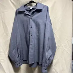 casper johnグレーのルーズフィットボタンアップシャツ