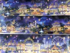コラージュ素材　PETシール　ロールシールおすそ分け　3ループ少し　夜の遊園地