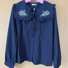 新品 axes femme セーラーカラー ブラウス ネイビー