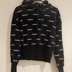 Calvin Klein Jeans 総柄ロゴ パーカー ブラック