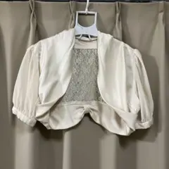アイボリー レースバック ボレロ