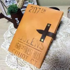 ヌメ革オレンジキャメルのB6手帳カバー スケジュール帳2017 本革