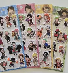 ワンピース　ぷくぷくシール4枚セット ぷっくりシール　プニプニシール　シール