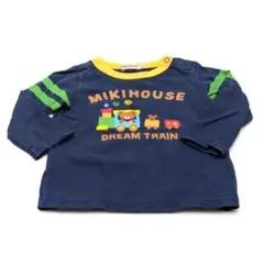 MIKI HOUSE ミキハウス 長袖Tシャツ くま 汽車 ネイビー 80cm