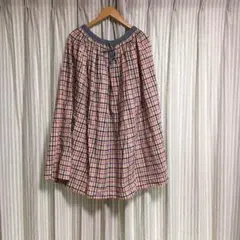 CUBESUGAR チェックロングスカート