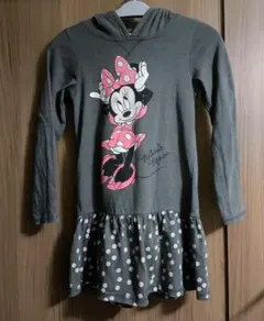 120 130 H＆M フード付長袖ワンピース パーカーワンピース Disney