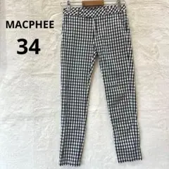 美品 MACPHEE マカフィー 34 XXSギンガムチェック スリムパンツのサムネイル