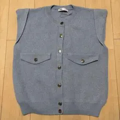 ZARA ライトブルー ニットベスト