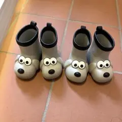 犬の顔デザイン 長靴 16cm ２つセット
