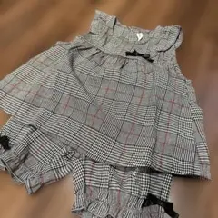 いーベイビー　チェック柄フリル付きワンピースセット