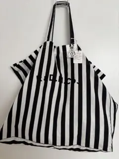 新品 R&D.M.Co. デッキチェアストライプ トートバッグBLACKのサムネイル