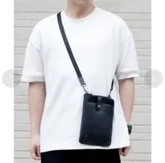 D.KELLY ブラックレザー ショルダーバッグ