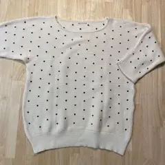 ビームスハート　七分袖ドットニット