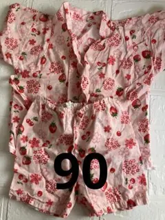 甚平 ピンク　浴衣　セットアップ　女の子　半袖　夏服