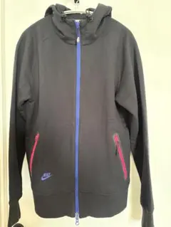 Nike フード付きジップアップパーカー M 黒/青/ピンク
