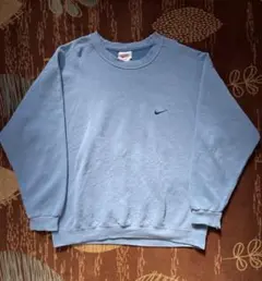 希少【NIKE】90s USA製　スウェット　水色　サイズL 刺繍