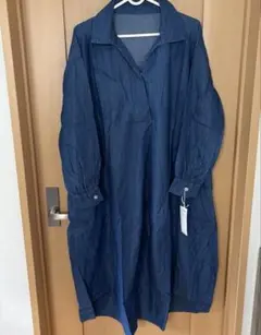 【新品未使用】ベルメゾン　産後授乳にも便利！レーヨン混デニムシャツワンピース