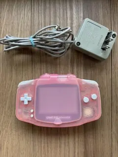 ゲームボーイアドバンス クリアピンク 本体 ACアダプター付き　画面フタ付き