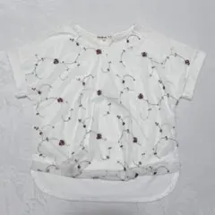 【訳あり】 キューティーブロンド 花柄刺繍 シフォン 半袖Tシャツ Lのサムネイル